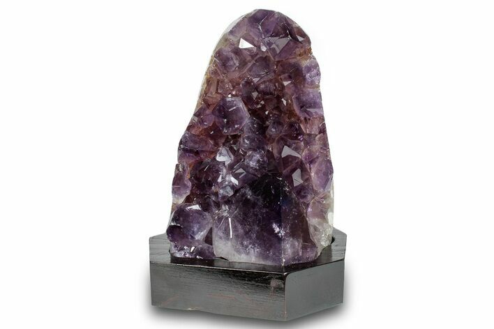 Deep Purple Amethyst Geode With Wood Base - Uruguay #275665